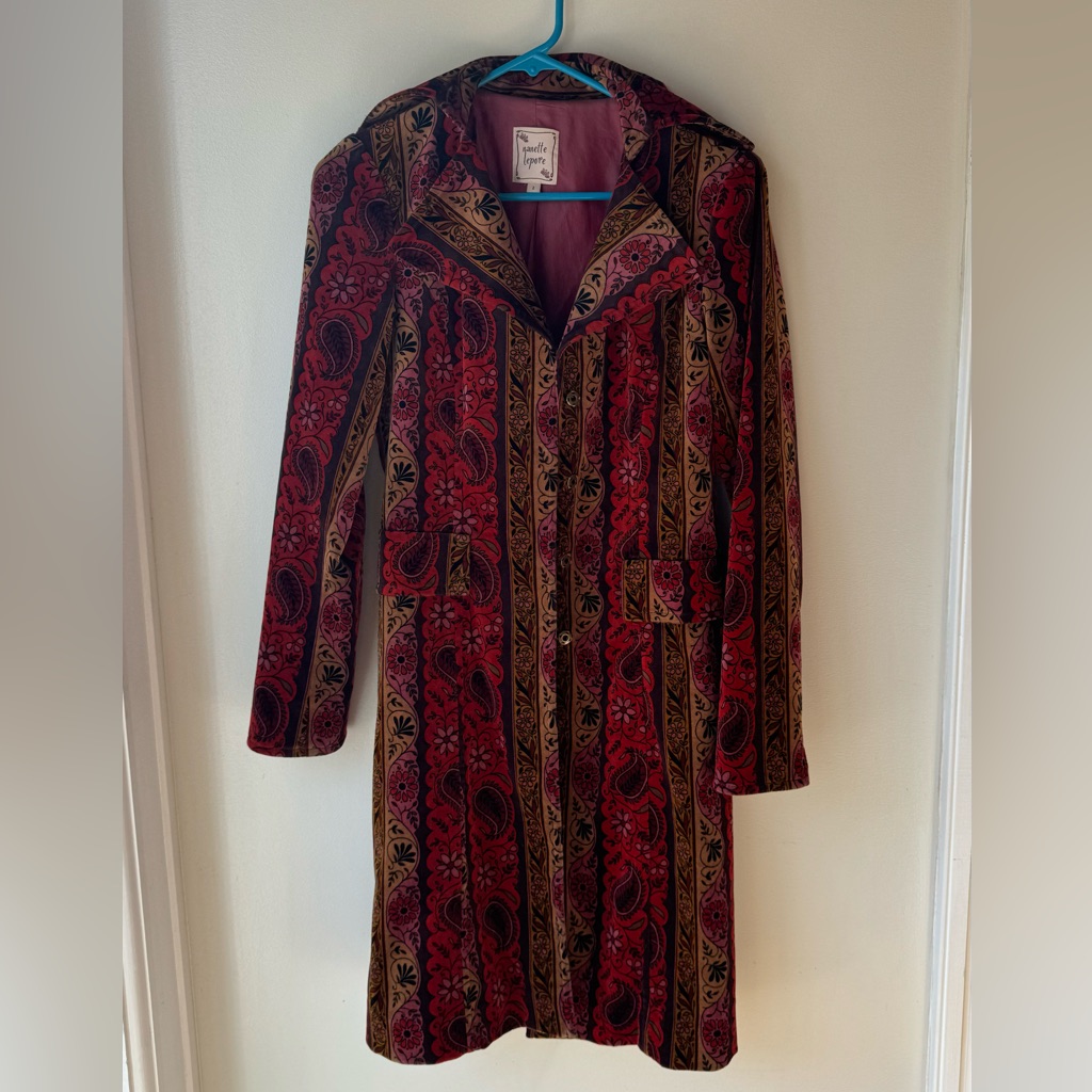 Nanette Lepore Velvet Long Blazer Patterned